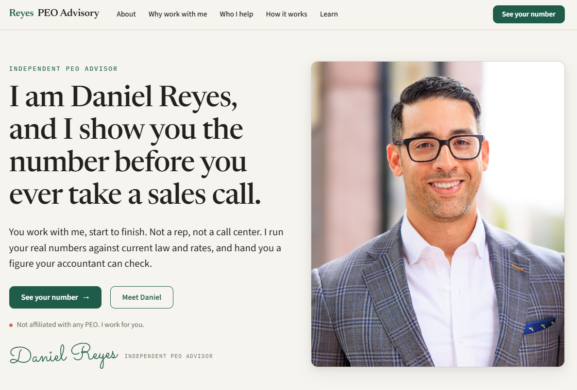 The Solo Broker, Reyes PEO Advisory